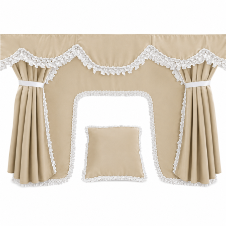 Gardiner för lastbil 7 delar beige