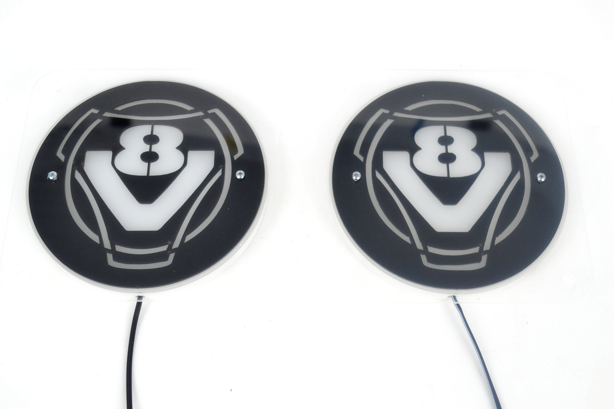 Set med svarta invändiga LED-vindrutepaneler för SCANIA V8, gula